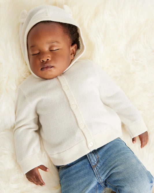 Washable Cashmere Hooded Cardigan - US 9968