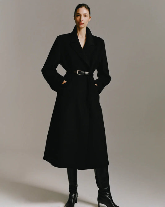 Italian Wool Classic Single-Breasted Coat - US 5205