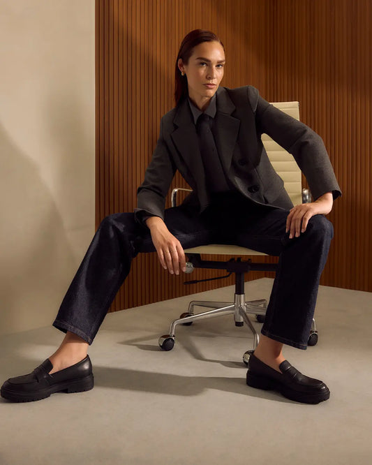Italian Leather Lug Sole Loafer - US 0234