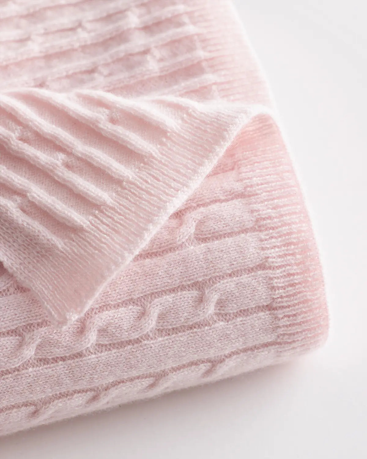 Mongolian Cashmere Cable Knit Baby Blanket - US 0686