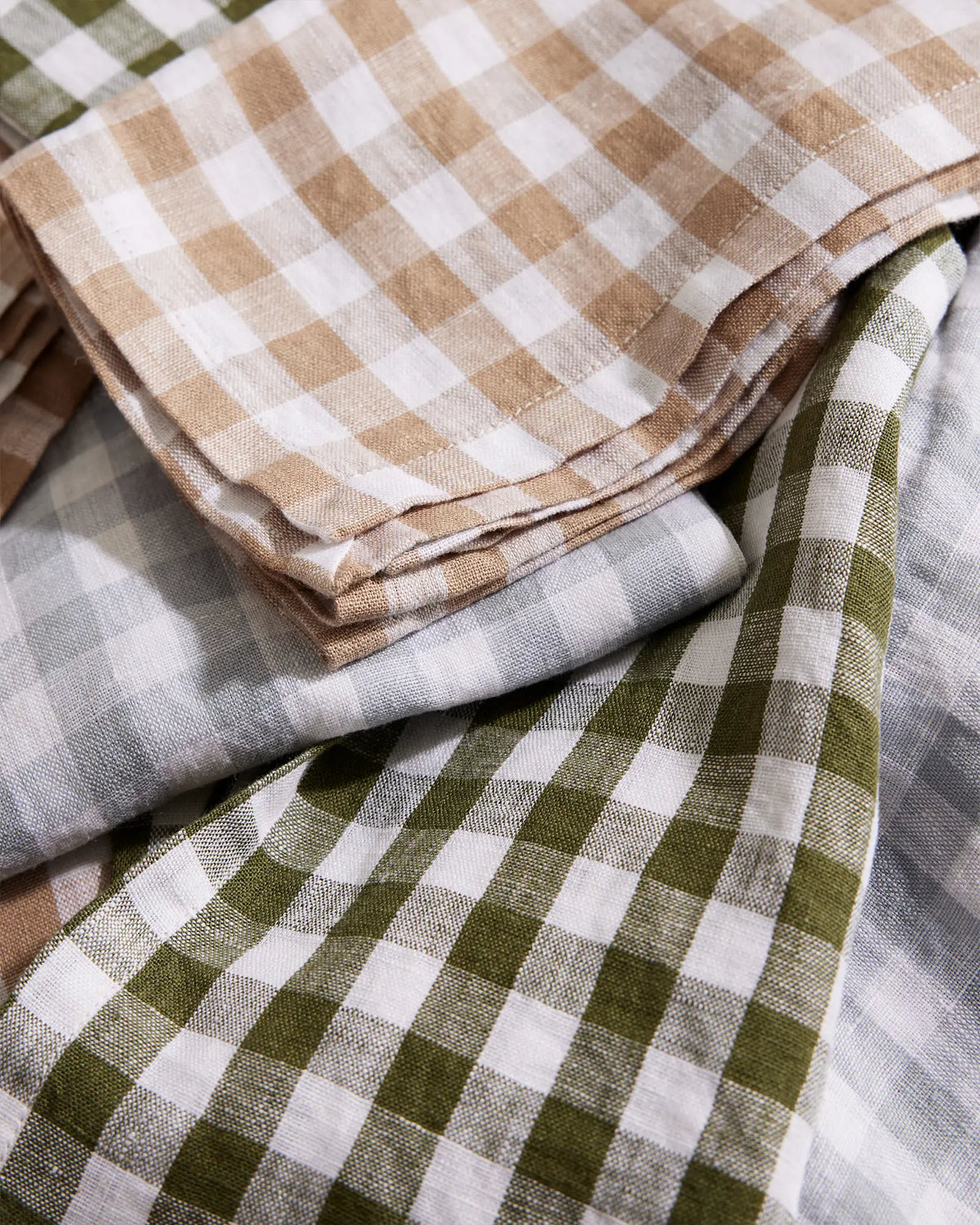 European Linen Gingham Napkins, Set of 4 - US 2514