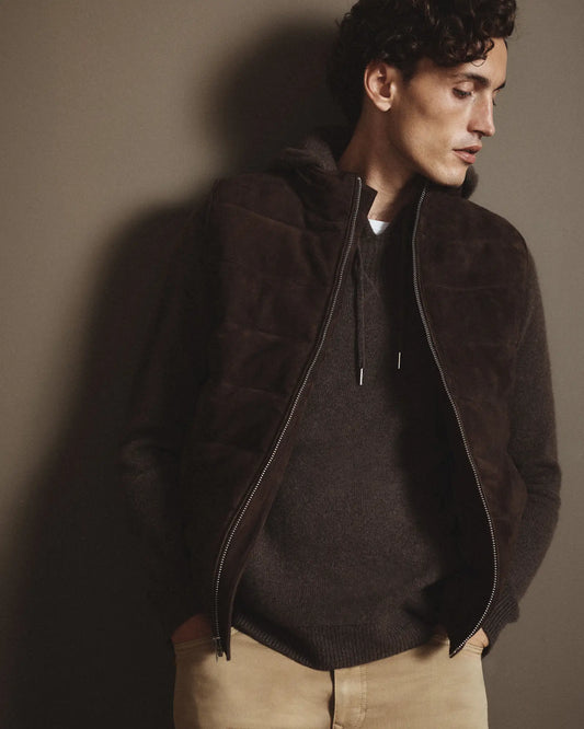 100% Suede Puffer Vest - US 7176