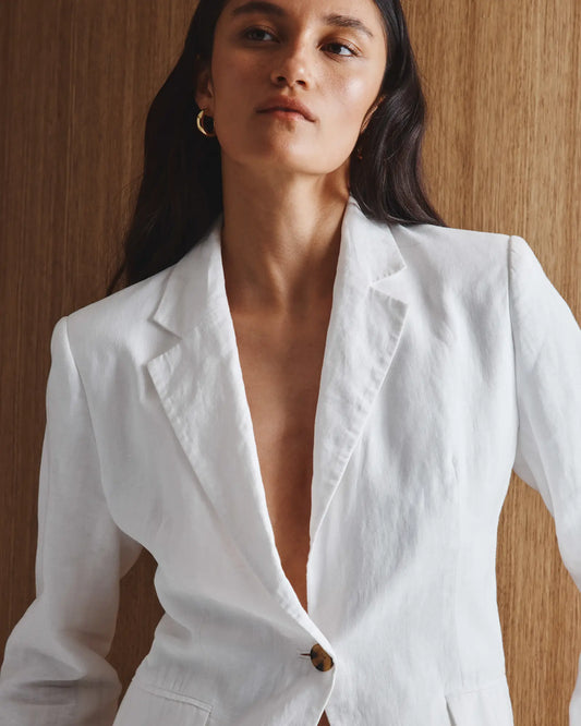 100% European Linen Structured Blazer - US 5313