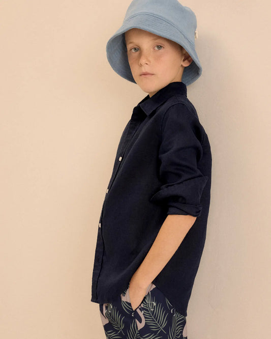 100% European Linen Long Sleeve Shirt - US 8416