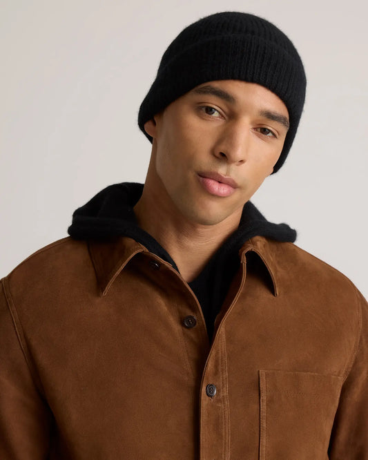 Mongolian Cashmere Ribbed Beanie - US 2193