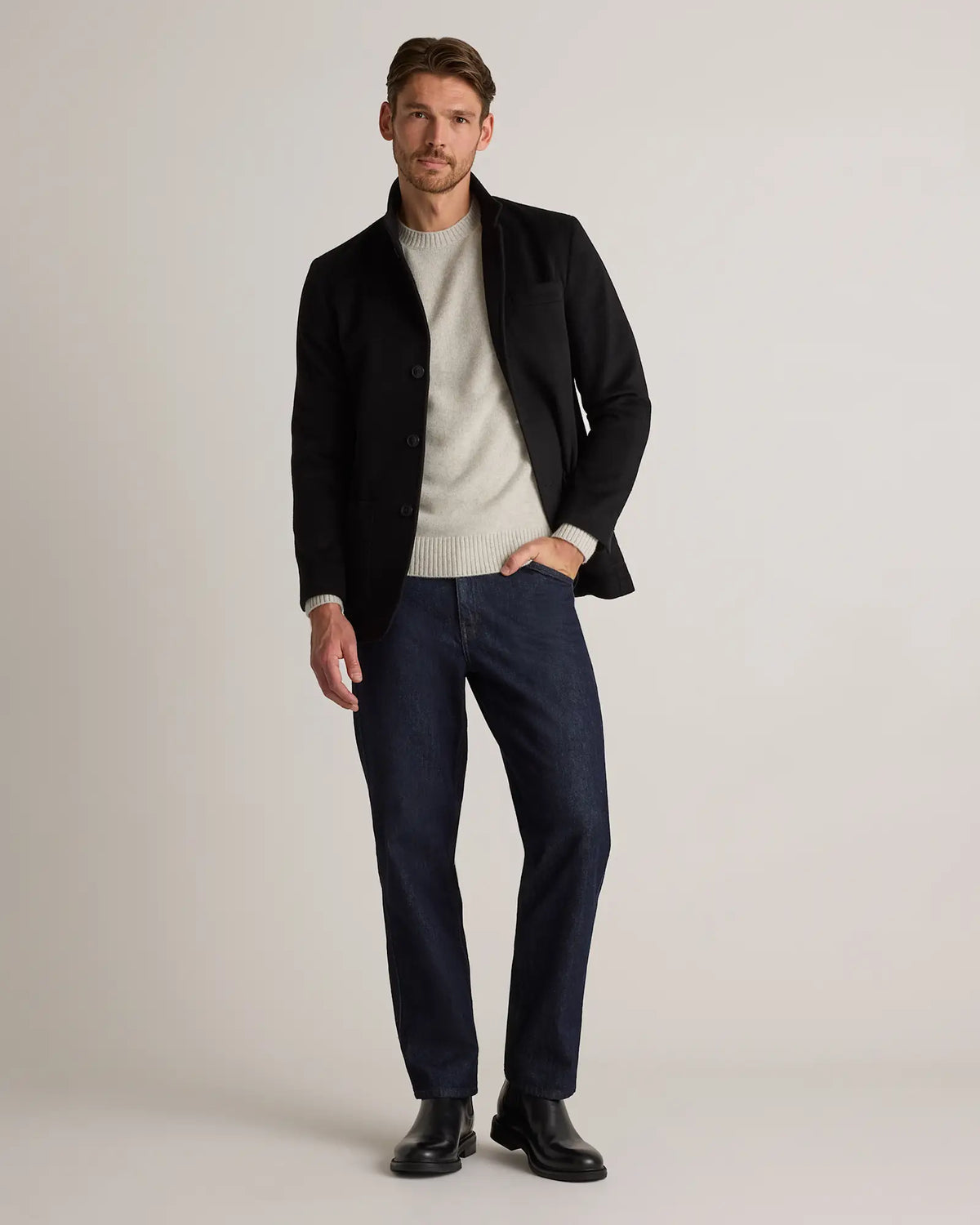 100% Mongolian Cashmere Stand Collar Blazer - US 9414
