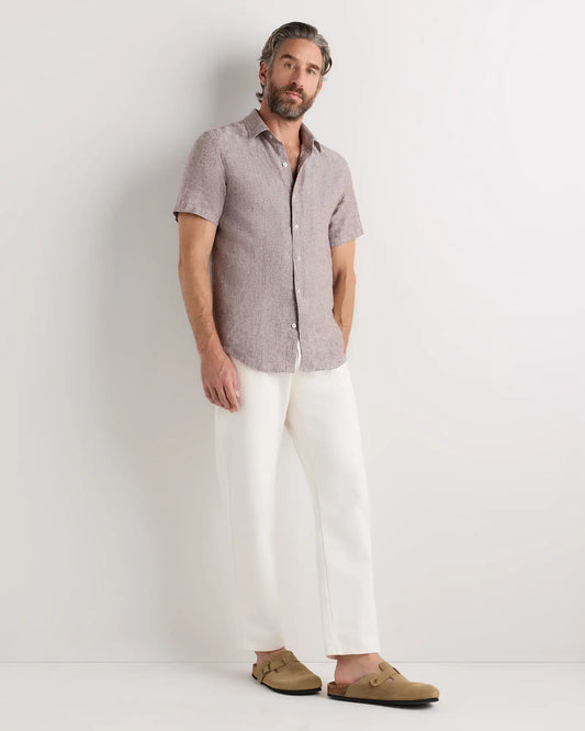 100% European Linen Relaxed Short Sleeve Shirt - US 2851