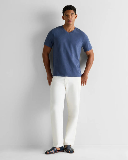 100% Organic Cotton Slub V-Neck Tee - US 8545