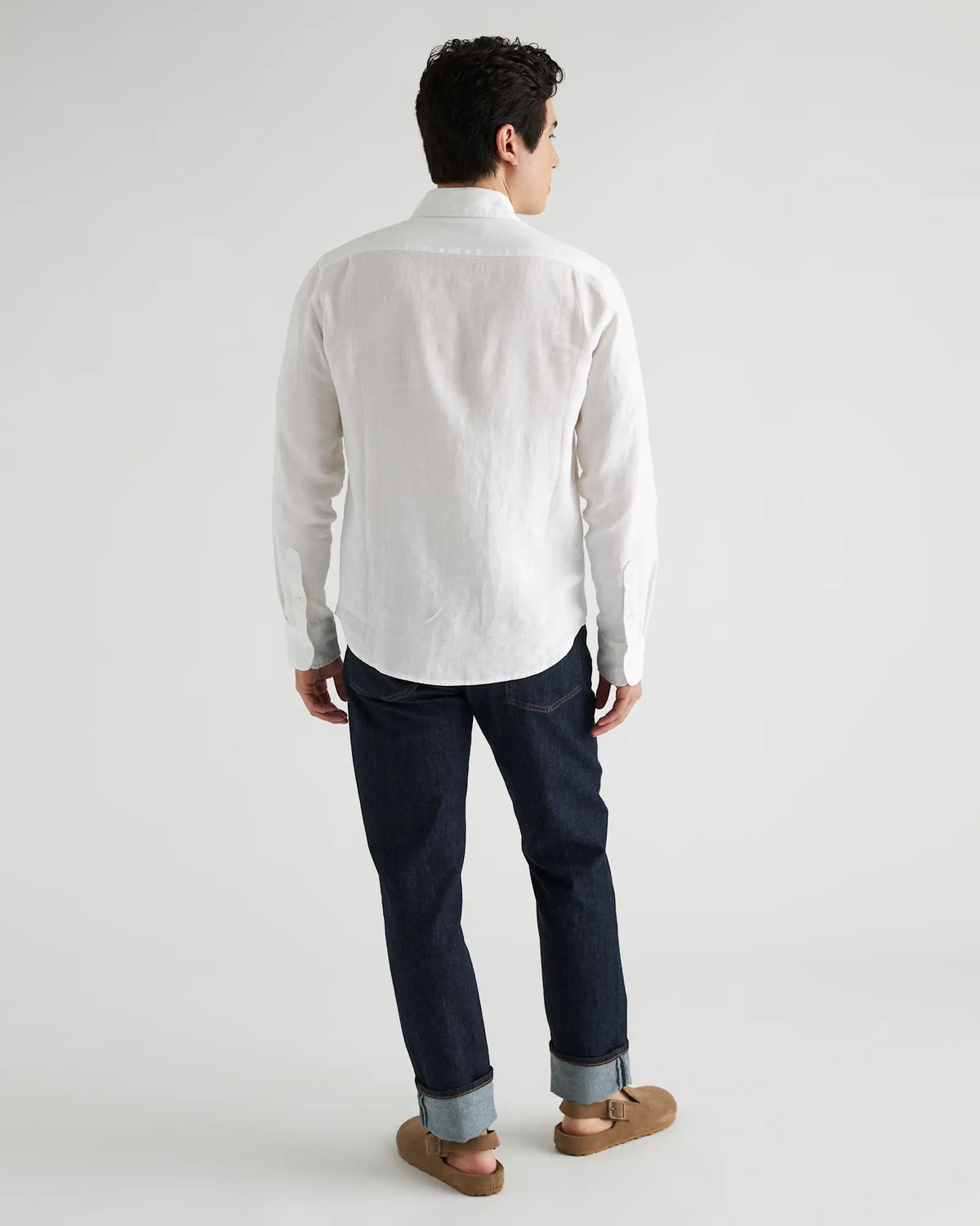 100% European Linen Relaxed Long Sleeve Pocket Shirt - US 5375