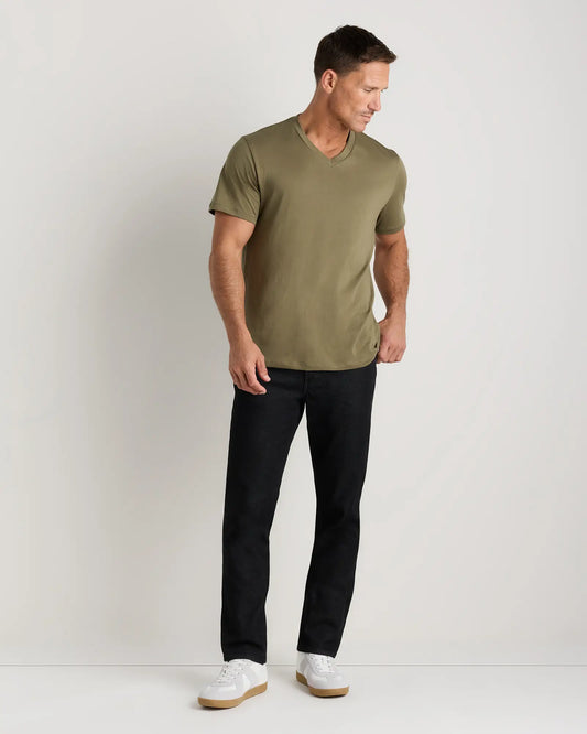100% Pima Cotton Luxe Touch V-Neck Tee - US 5555