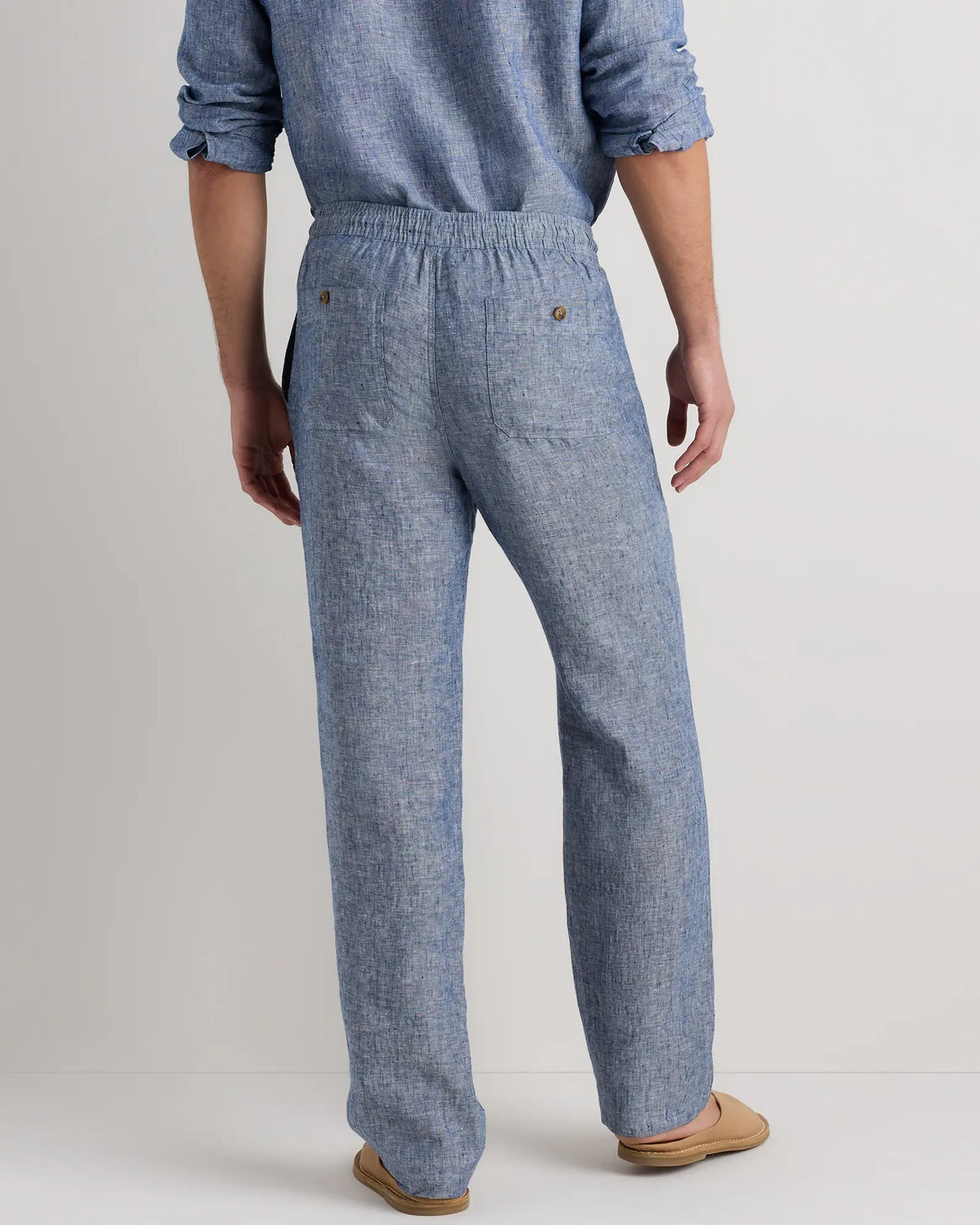 100% European Linen Drawstring Beach Pants - US 5389