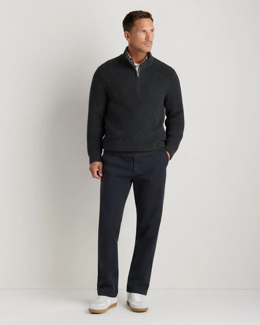 100% Organic Cotton Ribbed Quarter-Zip Sweater - US 2402