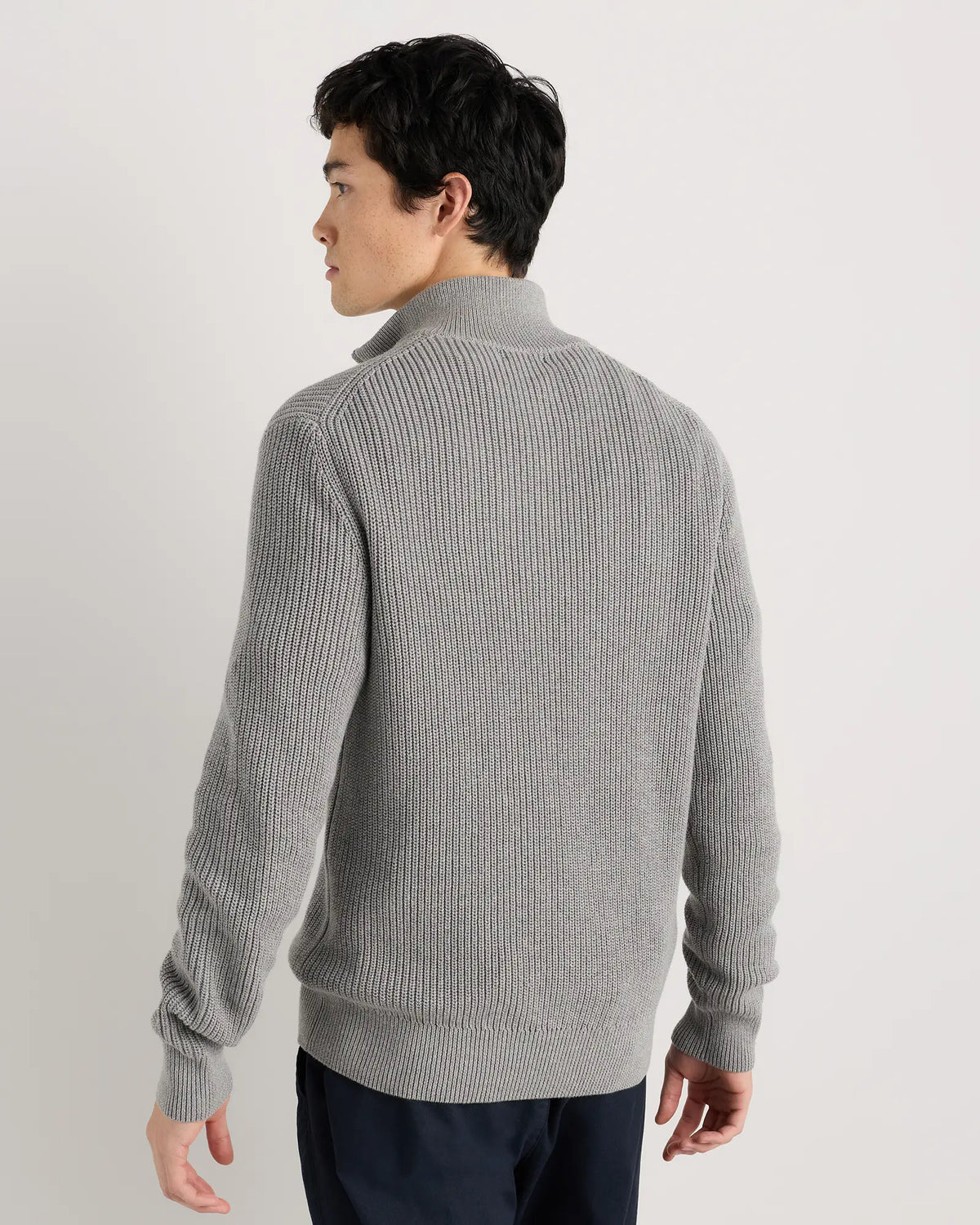 100% Organic Cotton Ribbed Quarter-Zip Sweater - US 8410