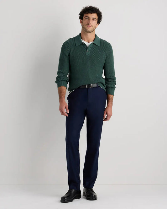 100% Organic Cotton Ribbed Polo Sweater - US 0900