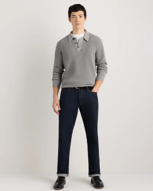 100% Organic Cotton Ribbed Polo Sweater - US 4484