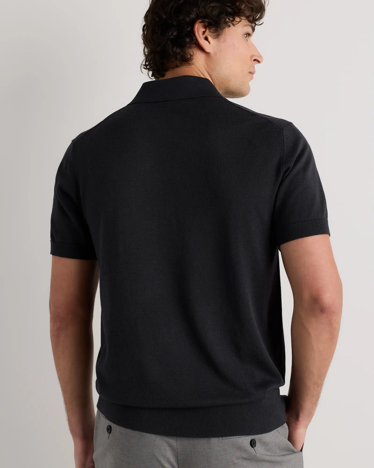 Cotton-Silk Johnny Collar Polo - US 8332