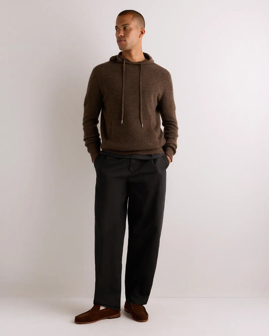 100% Mongolian Cashmere Waffle Hoodie - US 3217