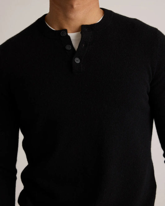 Mongolian Cashmere Henley Sweater - US 9708