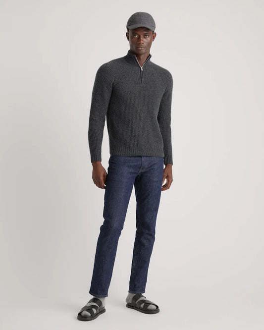Mongolian Cashmere Fisherman Quarter Zip Sweater - US 9420