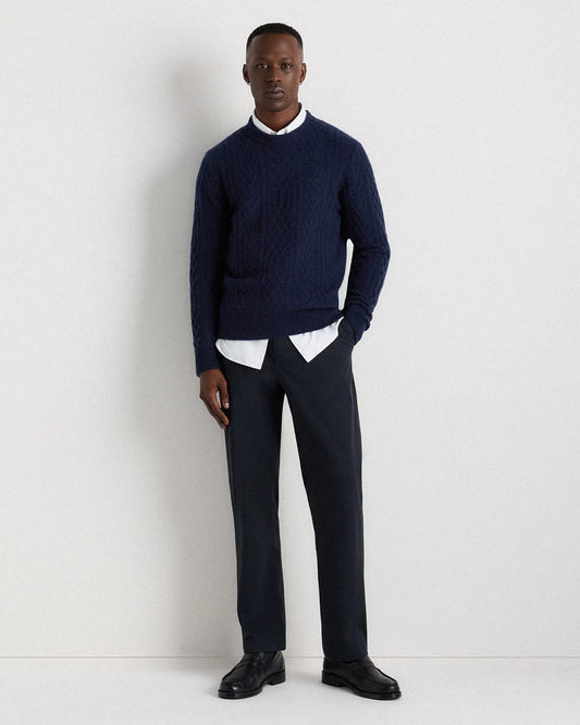 Mongolian Cashmere Cable Crewneck Sweater - US 1300