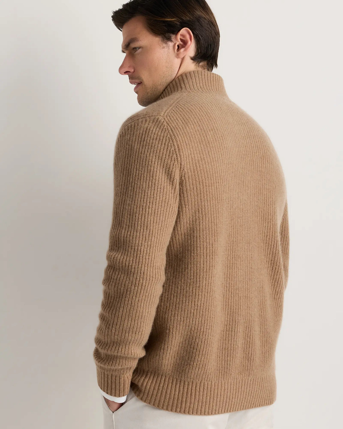 Mongolian Cashmere Fisherman Full Zip Sweater - US 2848