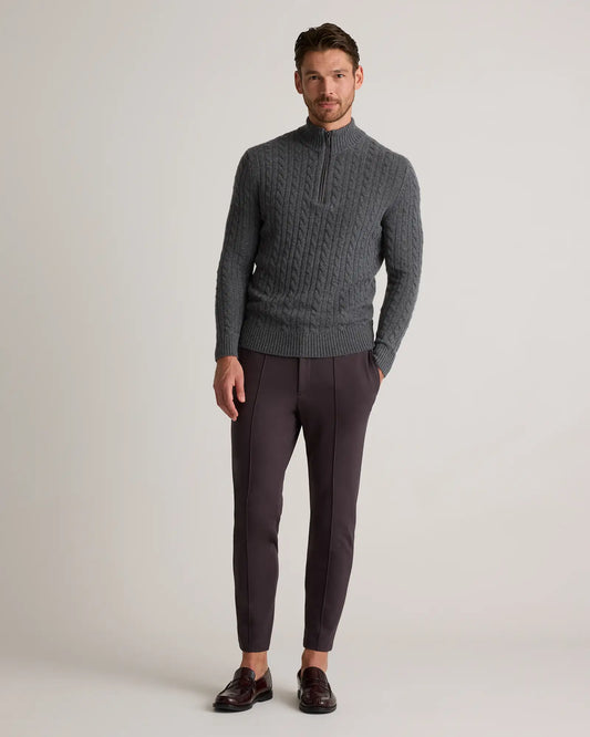 Luxe Baby Cashmere Cable Quarter Zip Sweater - US 3520