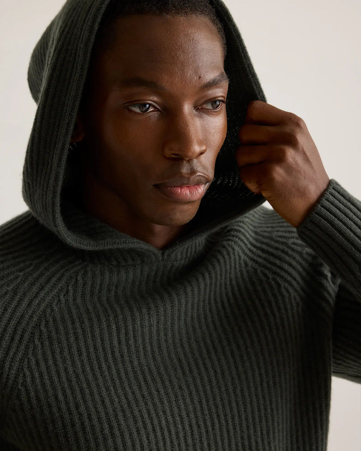 Mongolian Cashmere Fisherman Pullover Hoodie - US 8314