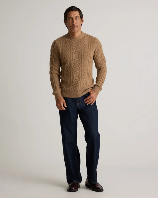 Mongolian Cashmere Cable Crewneck Sweater - US 3802