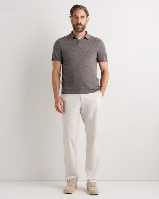 100% Mongolian Cashmere Short Sleeve Polo Sweater - US 6906