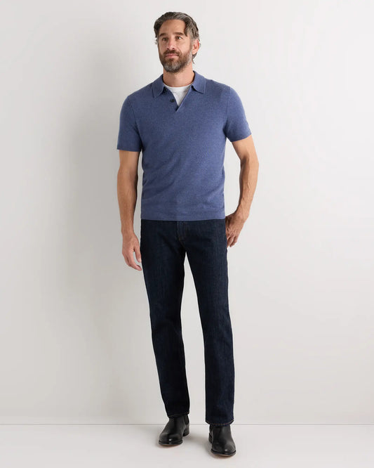 100% Mongolian Cashmere Short Sleeve Polo Sweater - US 2468