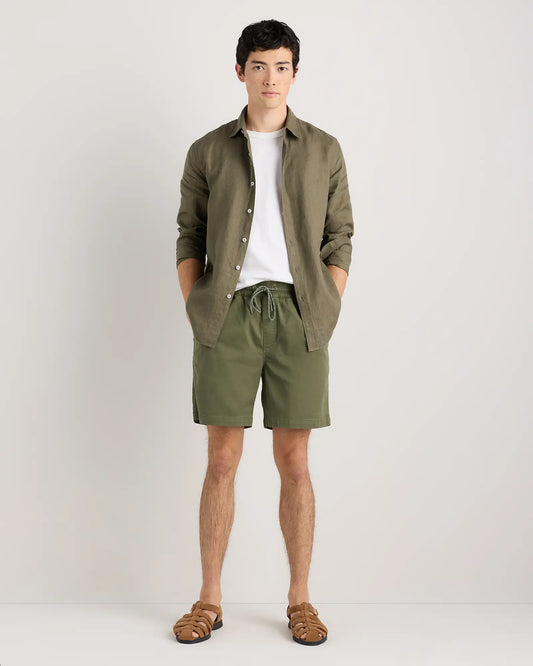 100% European Linen Relaxed Long Sleeve Shirt - US 8629