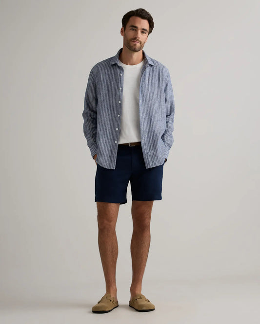 100% European Linen Relaxed Long Sleeve Shirt - US 6054