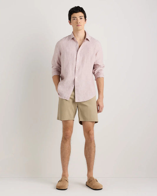 100% European Linen Relaxed Long Sleeve Shirt - US 7194