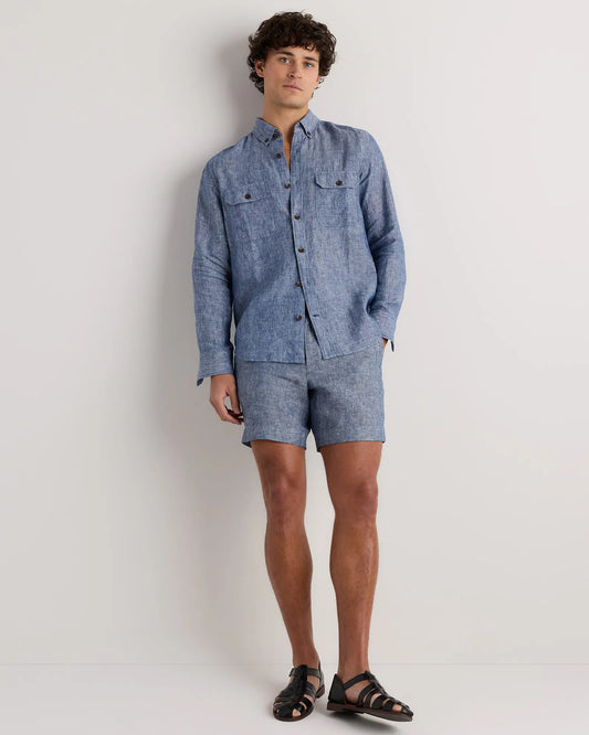 100% European Linen Utility Shirt - US 7827