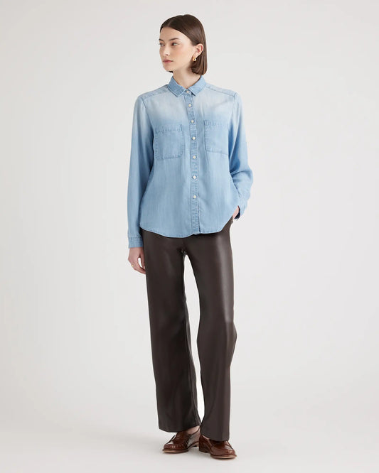Chambray Tencel Long Sleeve Shirt - US 1560