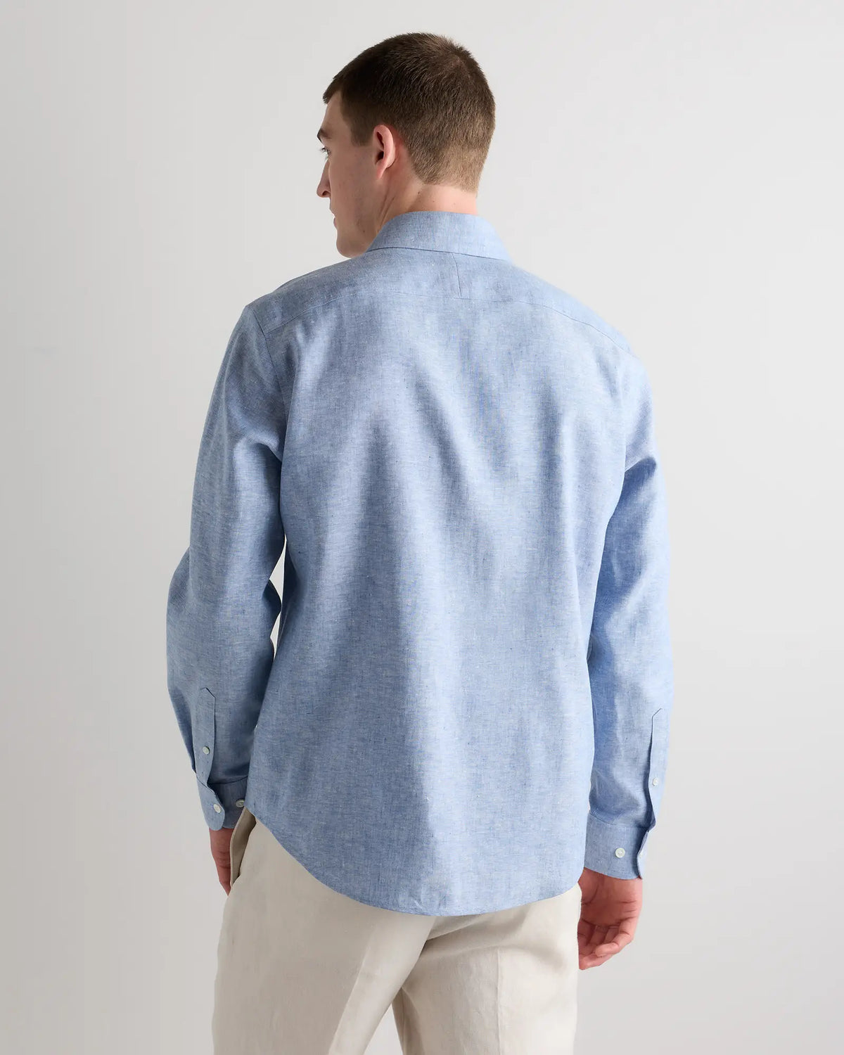 100% European Linen Wrinkle-Resistant Dress Shirt - US 8483