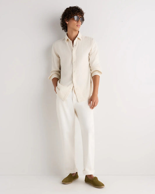 100% Organic Cotton Gauze Long Sleeve Shirt - US 4242
