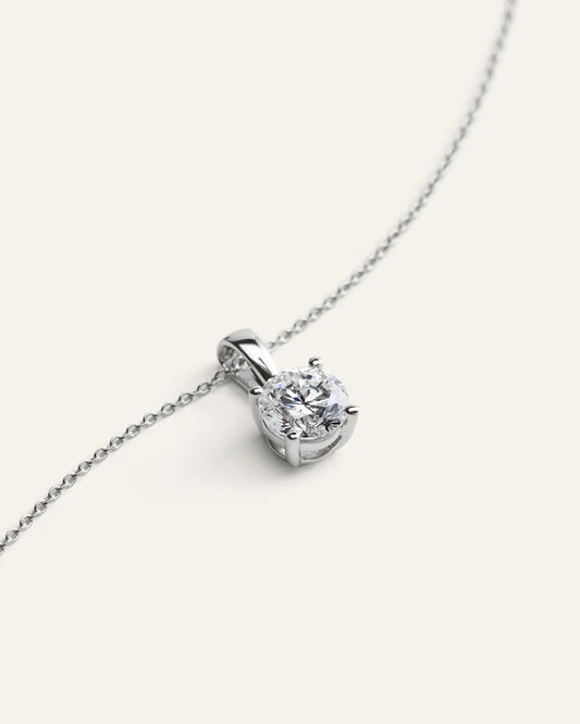 14k Gold Lab Grown Diamond Solitaire Pendant - 1ct - US 0480