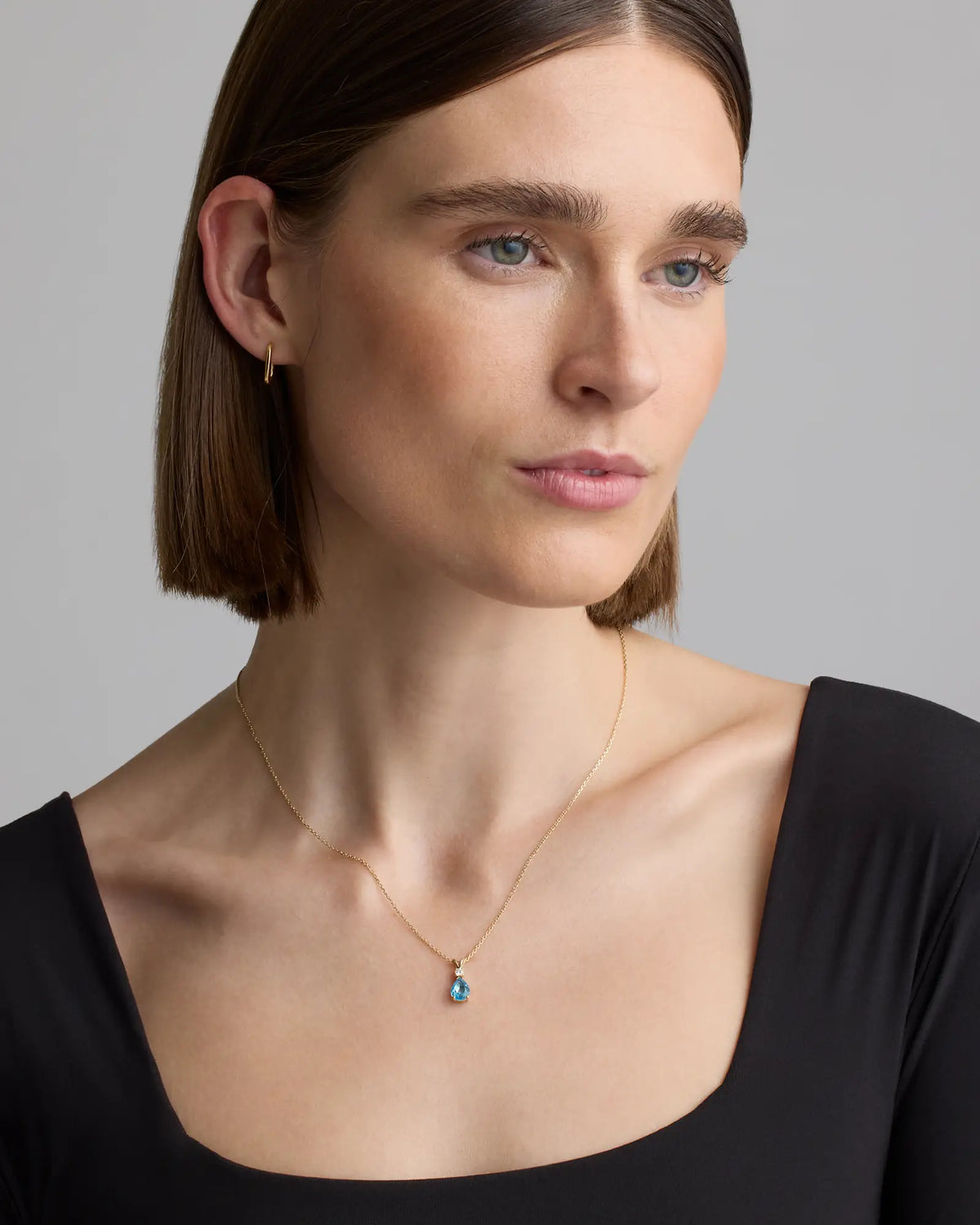 14K Gold Diamond & Semi-Precious Gemstone Drop Necklace - US 1305