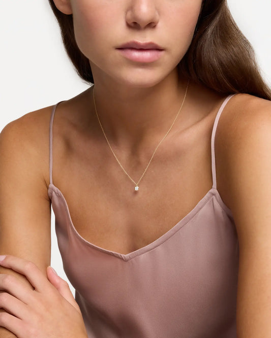 14K Gold Birthstone Solitaire Bezel Pendant - US 8904