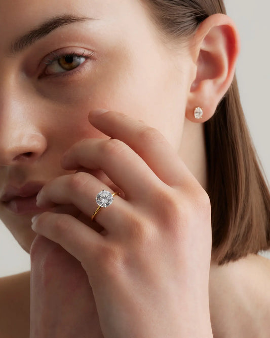 Lab Grown Diamond Round Petite Classic Engagement Ring - 2ct - US 0887
