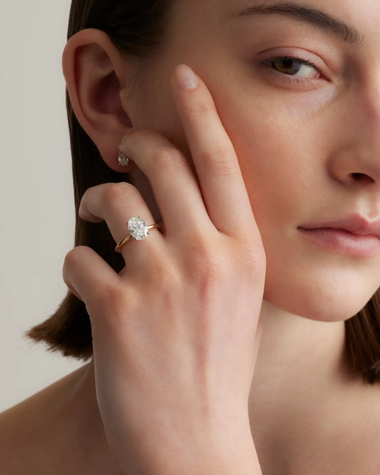 Lab Grown Diamond Oval Petite Classic Engagement Ring - 2ct - US 9316
