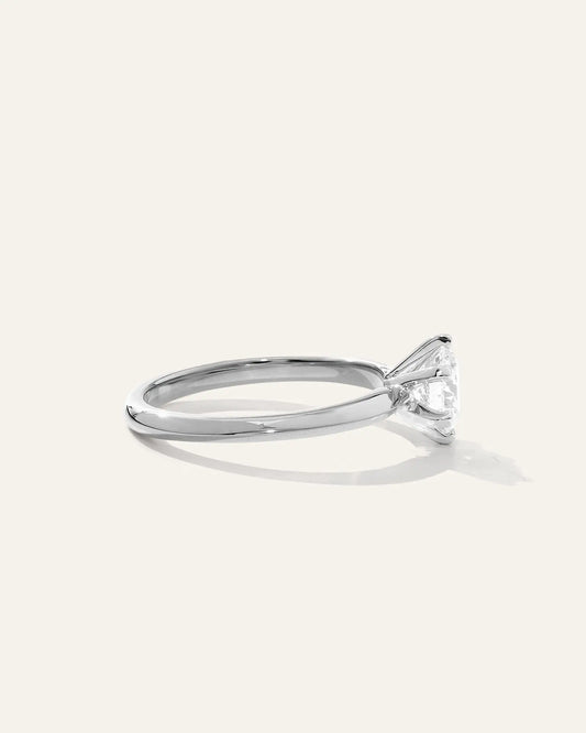Lab Grown Diamond Round Six Prong Knife Edge Engagement Ring - 1ct - US 5702