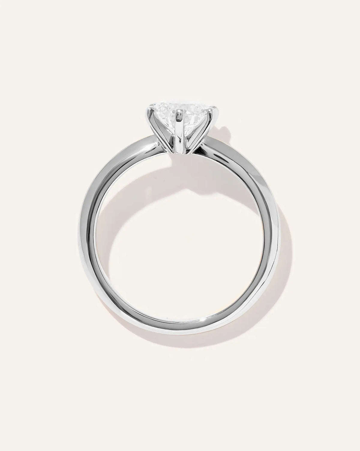 Lab Grown Diamond Round Six Prong Knife Edge Engagement Ring - 1ct - US 5702