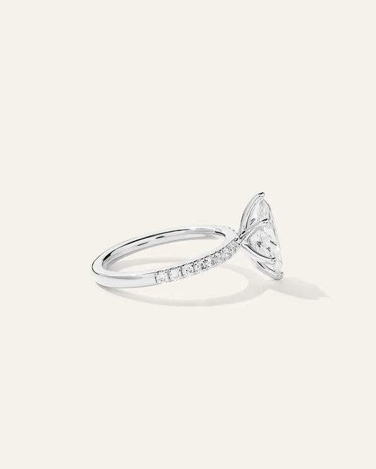 Lab Grown Diamond Marquise Petite Pave Engagement Ring - 1.5ct - US 4343