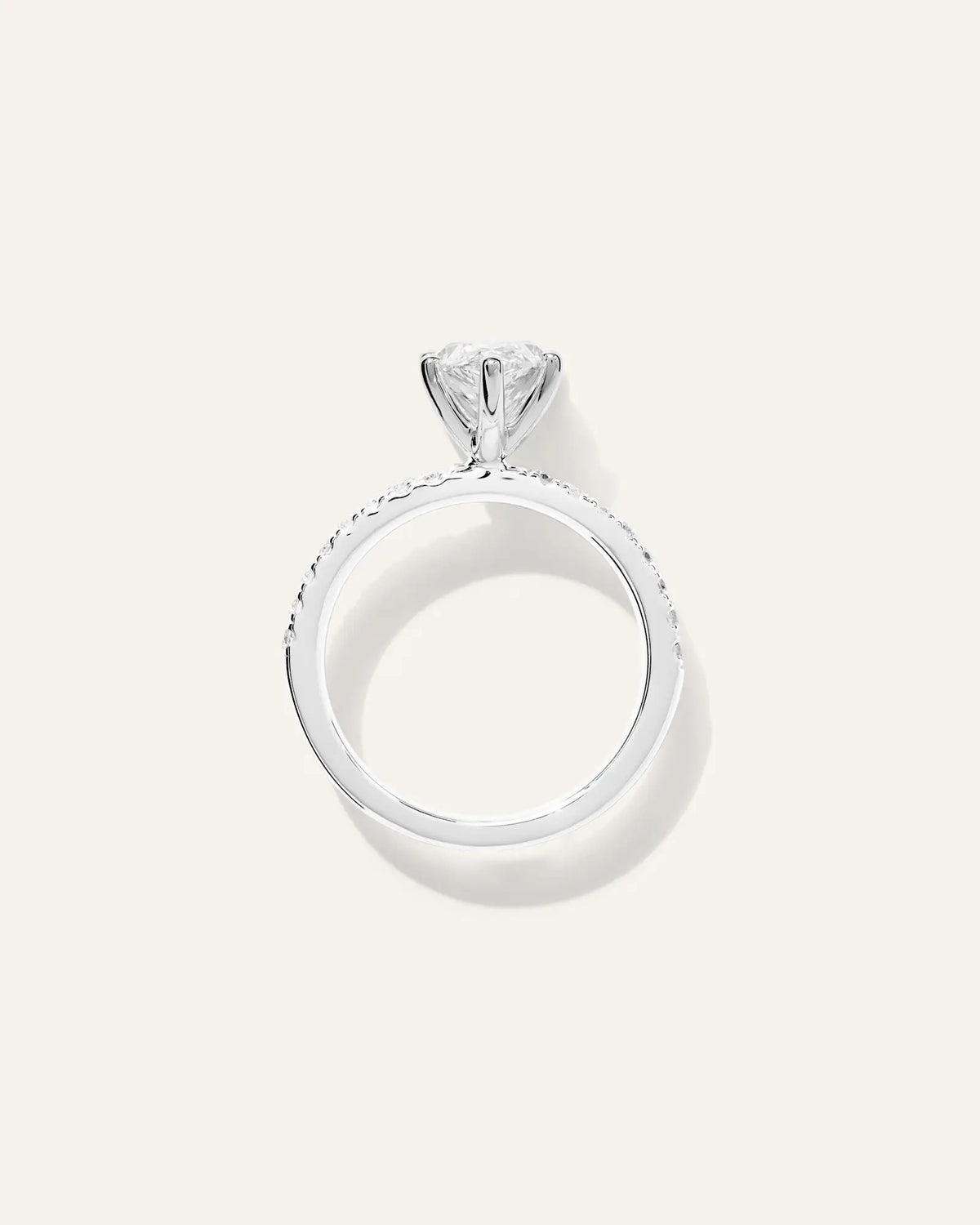 Lab Grown Diamond Marquise Petite Pave Engagement Ring - 2.5ct - US 0835