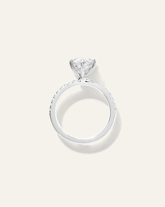 Lab Grown Diamond Marquise Petite Pave Engagement Ring - 3ct - US 7756
