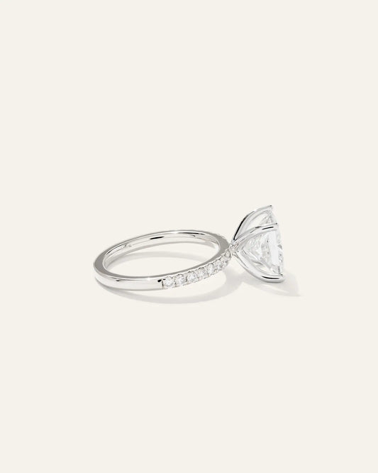 Lab Grown Diamond Princess Petite Pave Engagement Ring - 3ct - US 2648