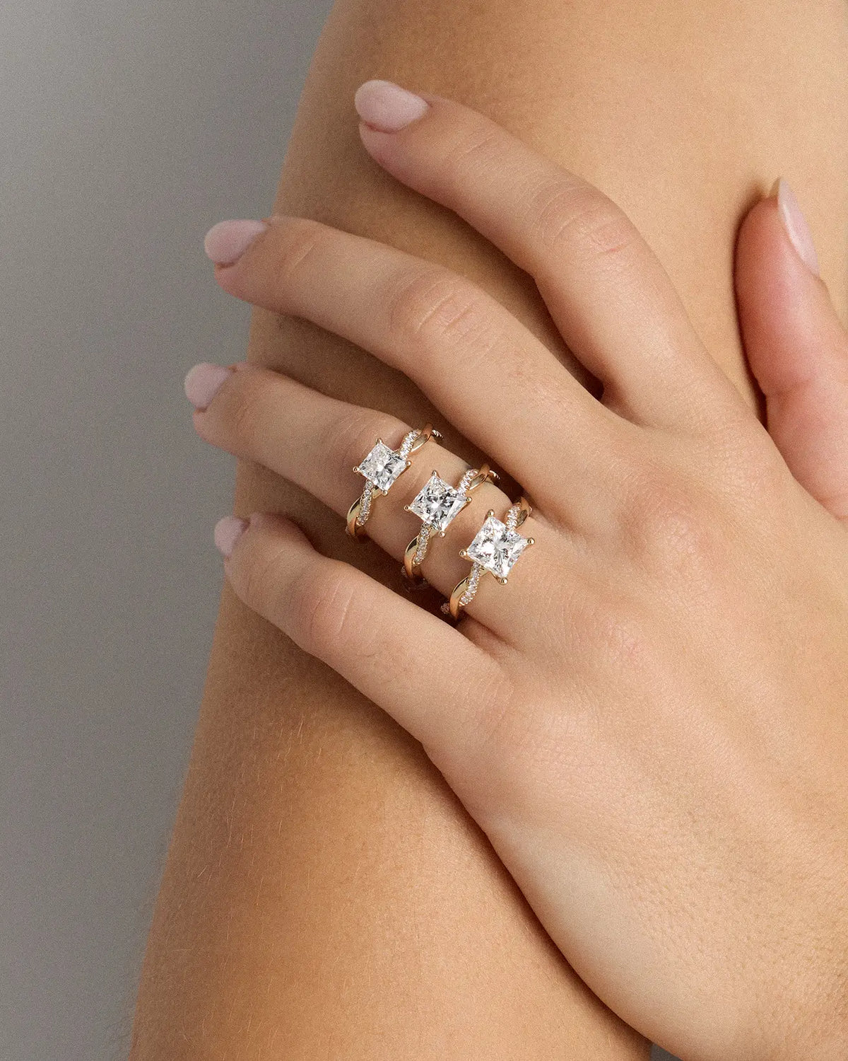 Lab Grown Diamond Princess Twisted Engagement Ring - 1ct - US 1913