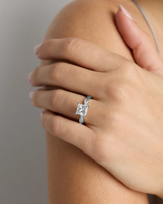 Lab Grown Diamond Princess Twisted Engagement Ring - 2ct - US 4895